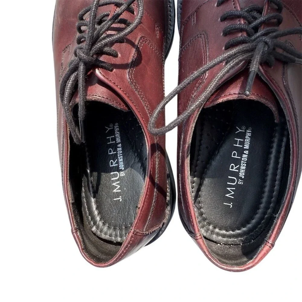 Johnston & Murphy Men's Cap Toe Derby Oxfords‎ Red Size 9.5 Wide